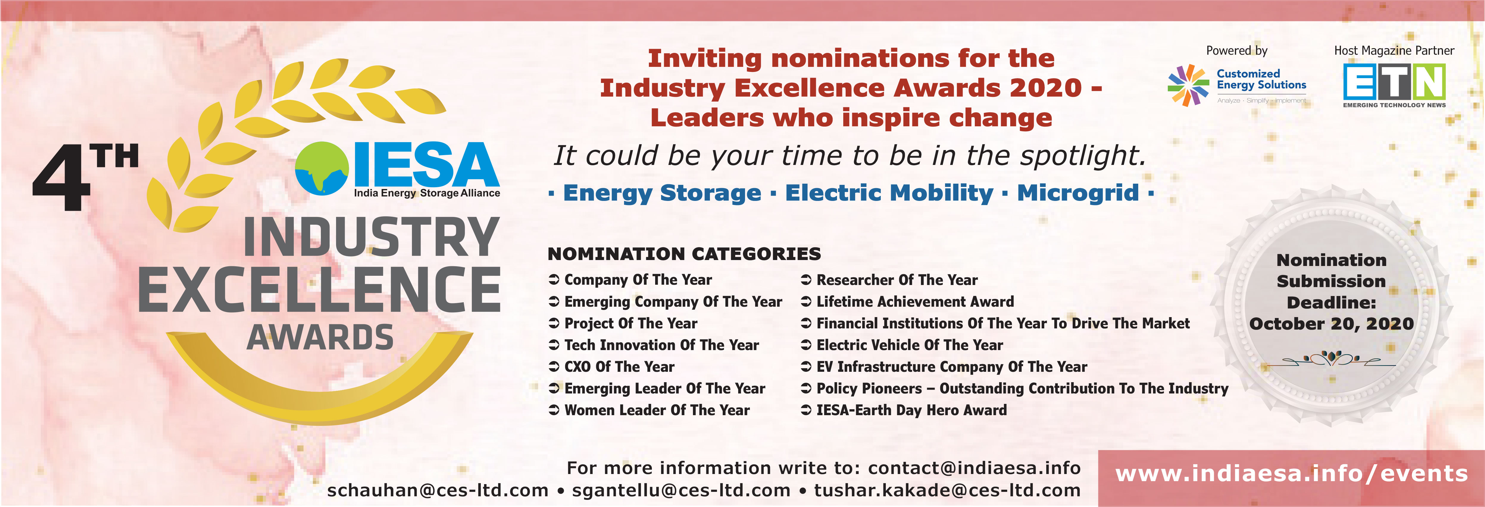 IESA Industry awards 2020 IESA Industry awards 2020